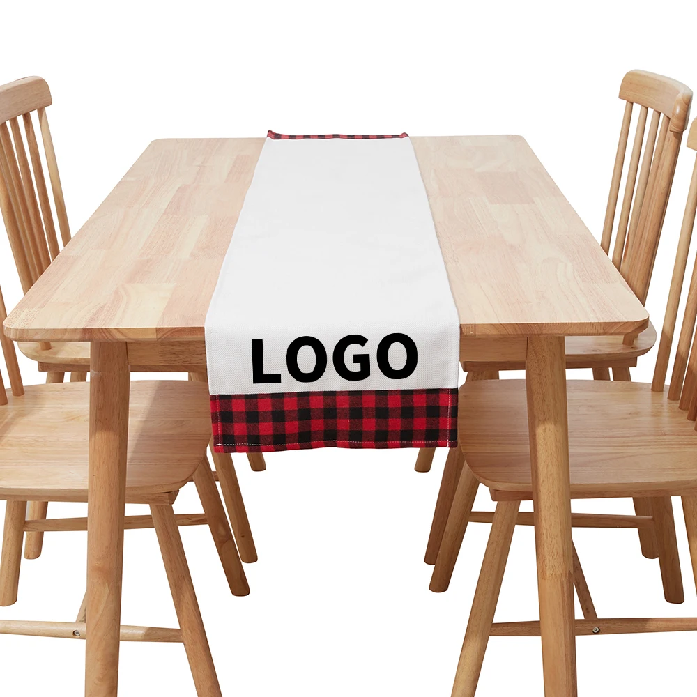 Factory Wholesale Solid Color Hotel Wedding custom logo pattern Stain Festive Table Runner