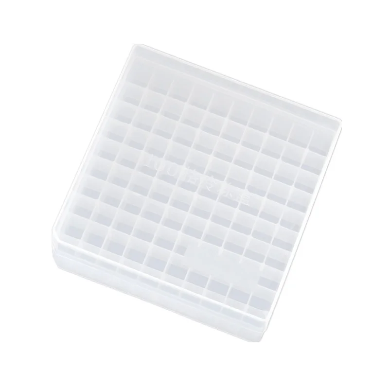 Laboratory 1.5ml/1.8ml Plastic White Clear 100 Holes Freezing Cryo Tube Box Cryovial Freezer Box