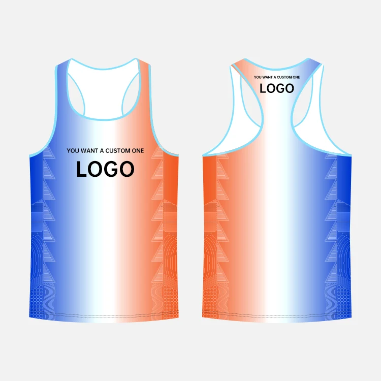 Custom Printing Mens Quick Dry Racerback Running Singlet Running Vest Running Sleeveless Shirt