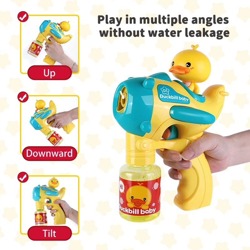 wholesale summer outdoor soap duckbill automatic bubble water blowing machine maker bubble shooter gun for kids