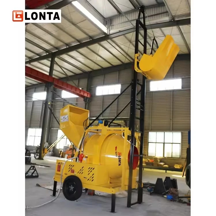 LONTA JZC350DHL 4 Bags Lifting Cement Mixture Diesel Engine Self Loading Mortar Cement Concrete Mixer Machine Betonniere 350L