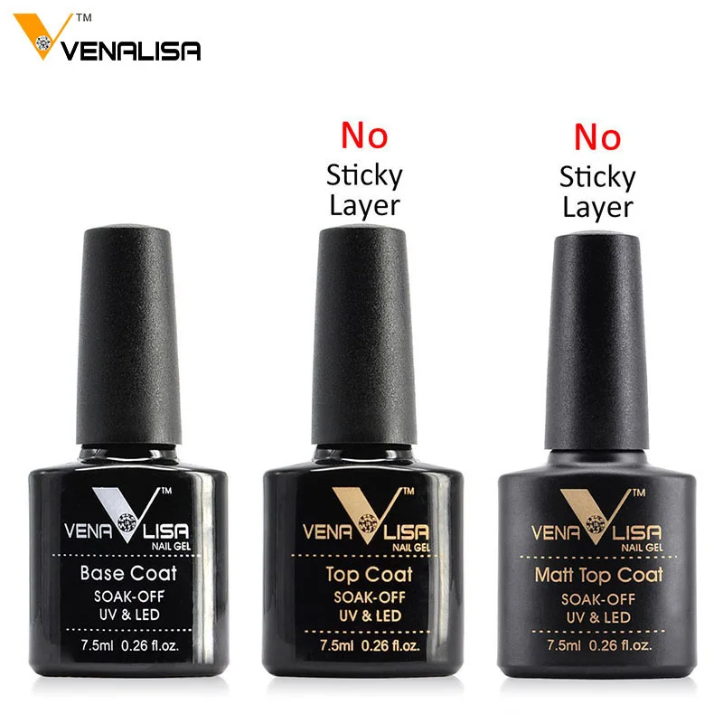 Venalisa Nail Art Acrylic Gel polish Primer Base Nowipe Top Coat Reinforce Matt Tempered Diamond varnish lacquer supply