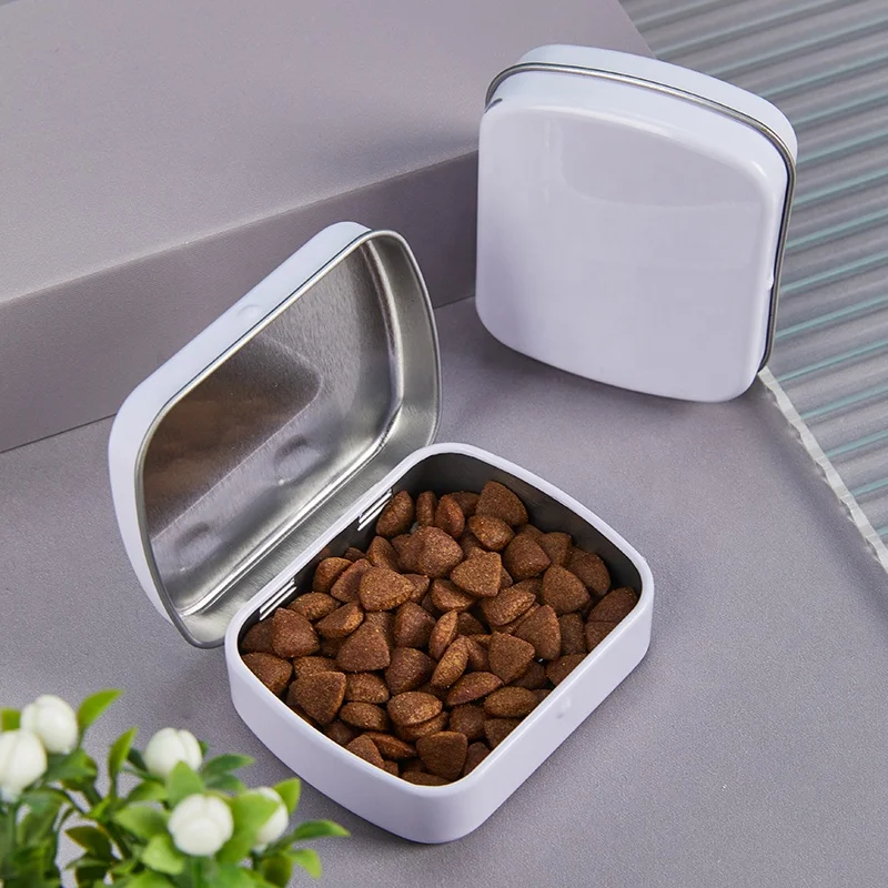 Factory Stock Custom High Quality Food Grade Black Gold Silver Candy Storage Medicine Travel Dispenser Metal Tin Box With Hinge
