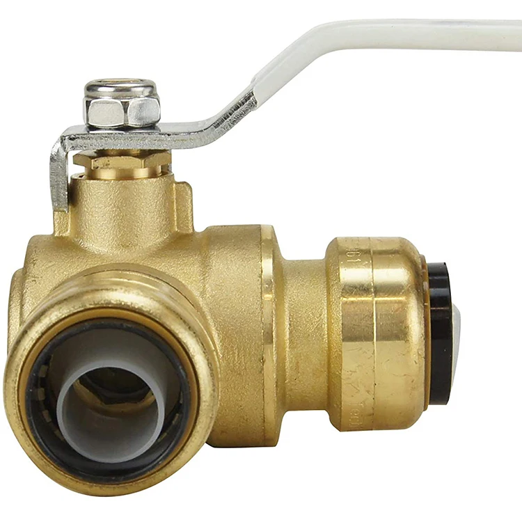 Plumbing Push Fittings Push-Fit Full Port Ball Valve for Hot and Cold Water Brass Shut Off Ball Valve