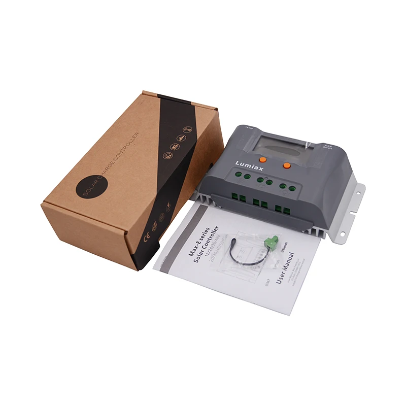 Lumiax 30A 12V 24V PWM solar charge controller regulator with 2 USB ports LCD display for solar CCTV Lithium