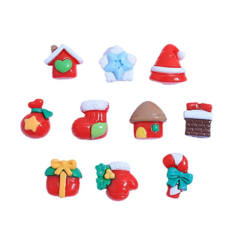 Cute Nail Art Charm 3D Flat Back Resin Crafts DIY Mini Christmas Series Cartoon Accessories