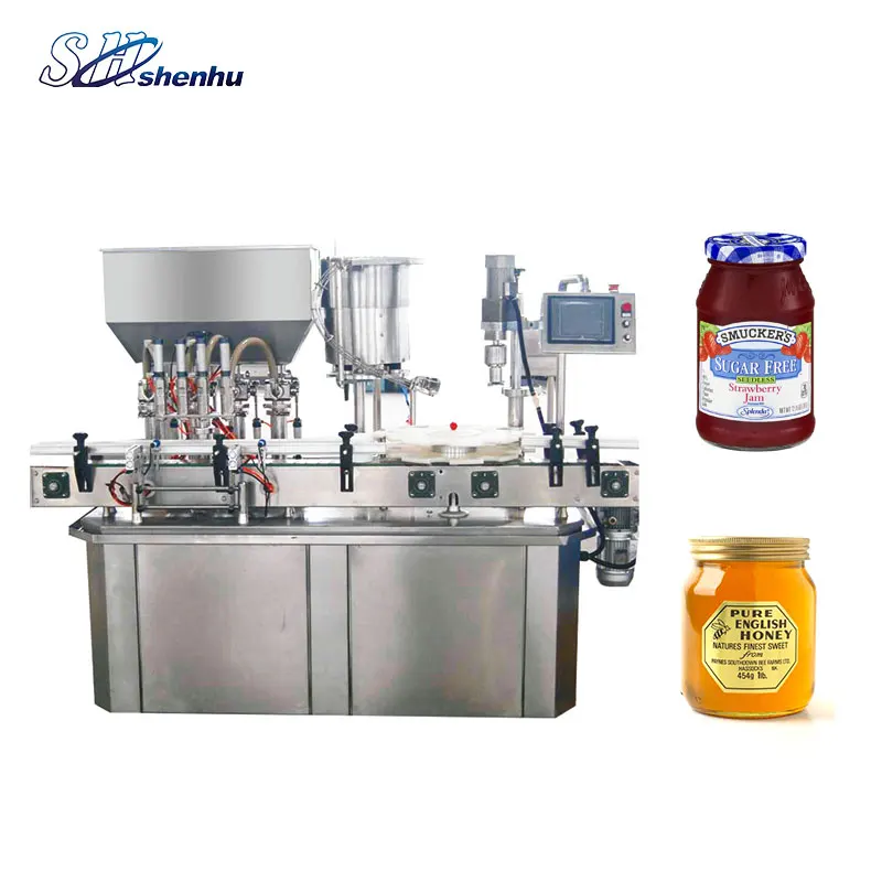 Shanghai manufacture high quality 8 heads hot chili sauce filling capping machine price
