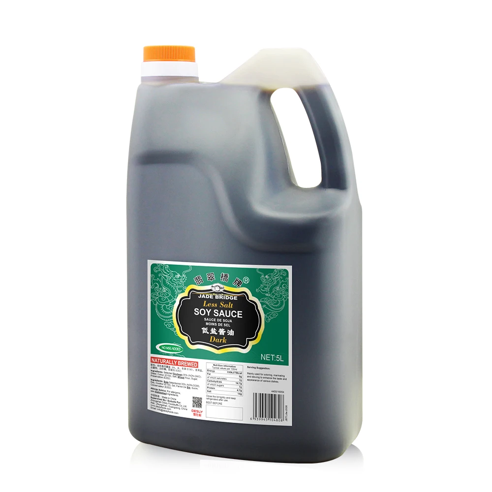 5 L No Msg Seasoning Manufacturer Factory OEM Wholesale Less Salt Dark Soy Sauce