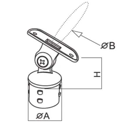 Easy To Install Adjustable Movable Head Stainless Steel Stair Handrail Column Fixed Support Frame Pipe Bracket Post Drilling