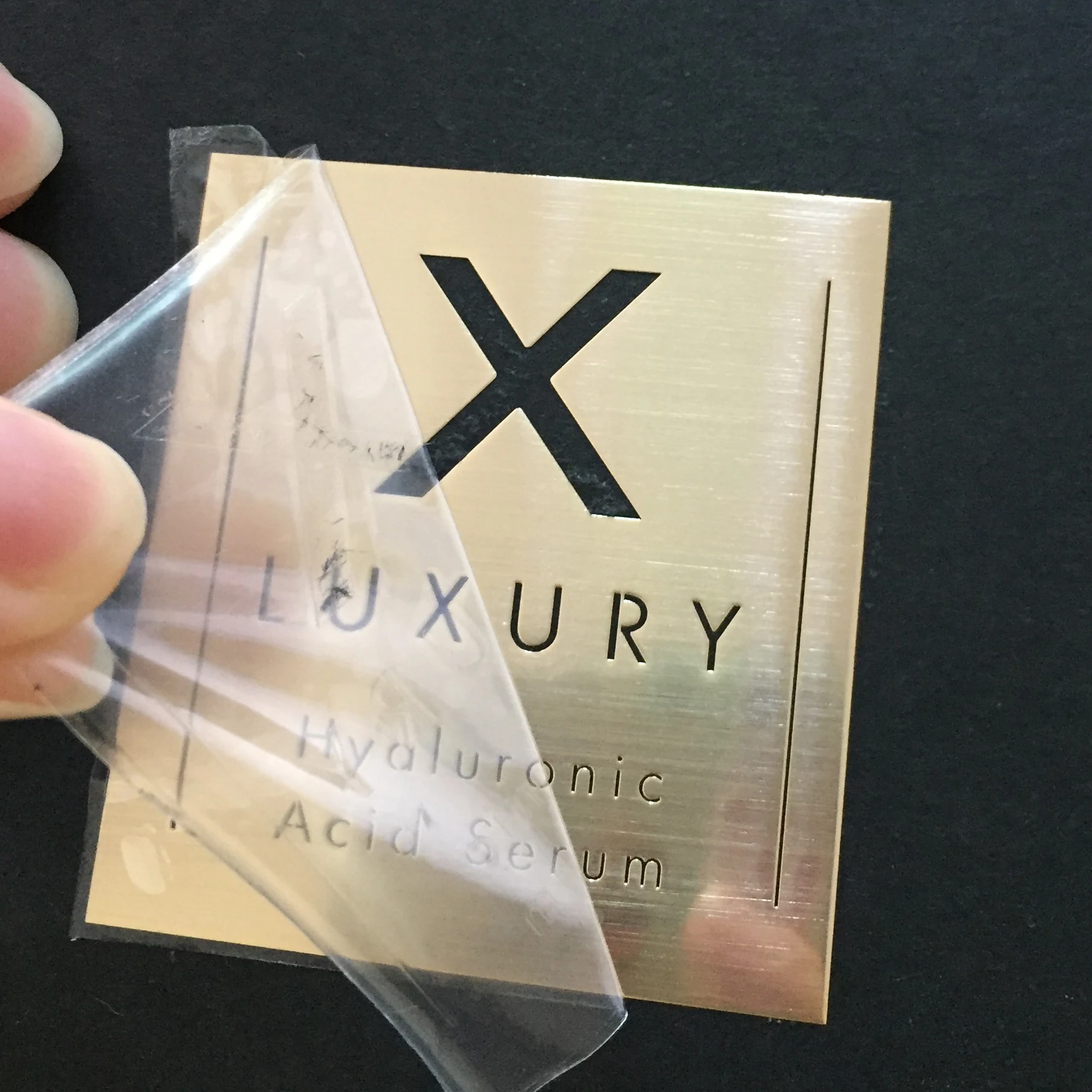 Waterproof Luxury 3D Solid Metal Transfer logo Gold Premium Perfume Bottle Metal Label