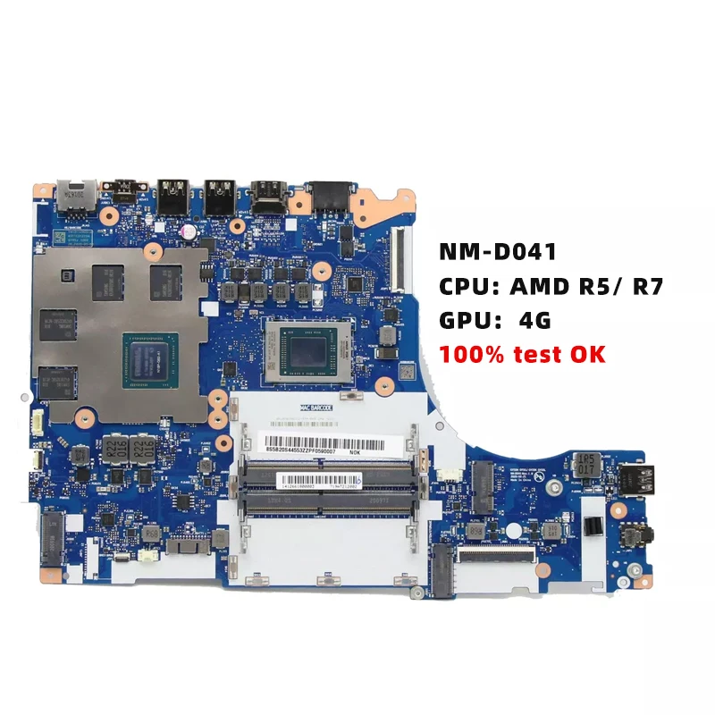 NM-D041 Mainboard For Lenovo Legion 5-15ARH05 Laptop Motherboard With R5-4600H R7 4800H CPU, GTX1650 4G. 100% Tes OKt