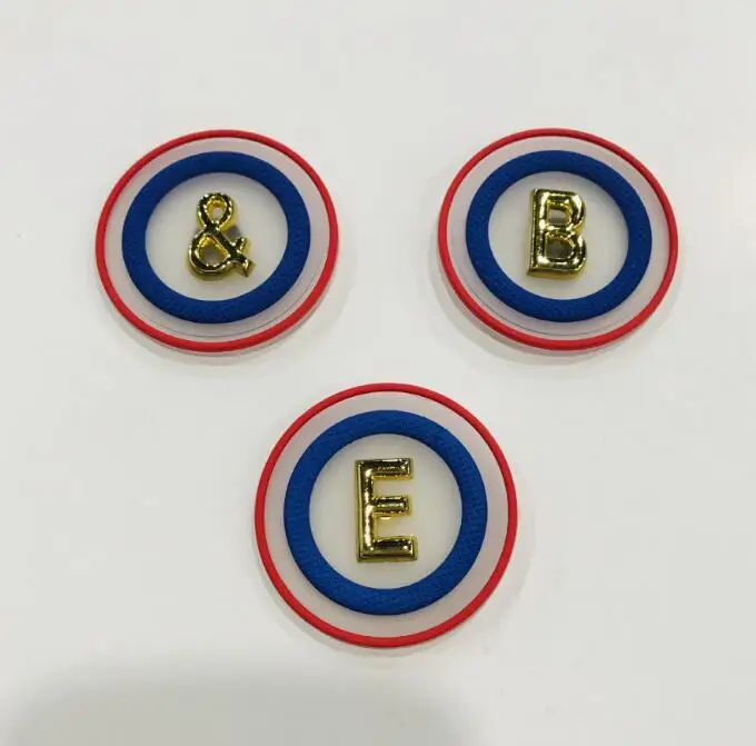 customized brand name labels Rubber badge embossed rubber heat transfer 3d bag labels heat seal labels