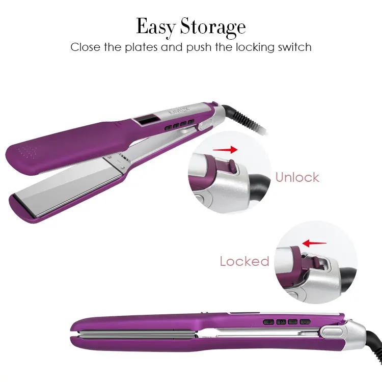 
Wholesale Private Label Hair Straightener Digital touch screen 360 Degree Swivel Power Cord Hair Curler Profecional Flat Iron 