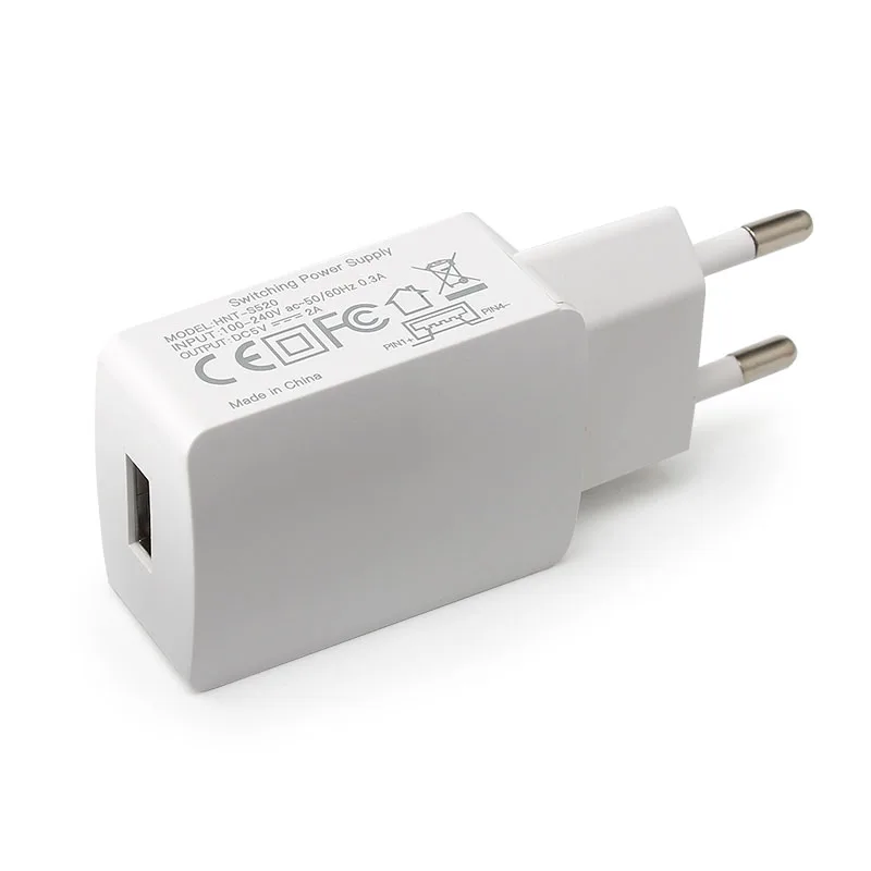 Portable plug in connecter 5V 2A US UK AU EU plug USB power adapter with FCC ROHS