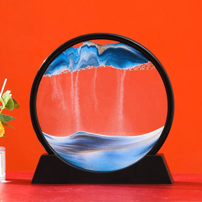 7 /12/14 inch 3D Quicksand Painting Moving Sand Art Picture Timer Hourglass