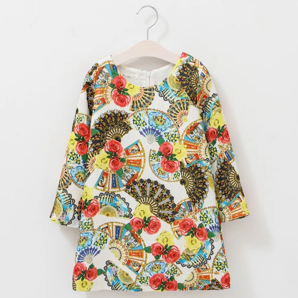 
Child floral long sleeve beautiful girl dresses 