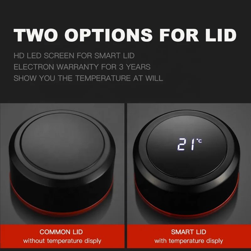 RTS Black Luxury Digital Temperature Display Smart Water Bottle Tea Infuser Stainless Steel Vacuum Flask Thermo With Custom Logo