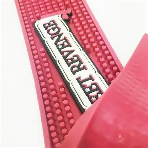 PVC  LED Lighted Soft Custom Eco Friendly Personalized Anti Slip Fluorescent Natural Rubber Bar Mats