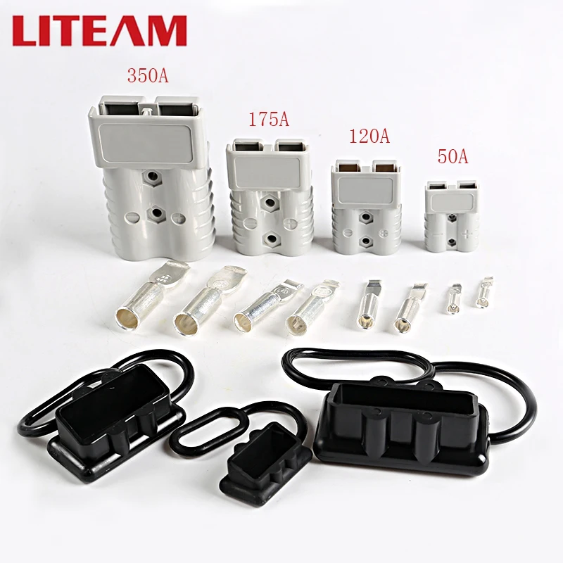 LITEAM Quick Connect 2 Pole 50A 120A 175A 350A Power Connector Forklift Connector Plug Socket For Forklift Battery Cable