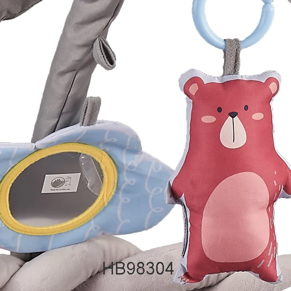 New Super Soft Plush Fold Baby Crawling Play Mat Activity Crawling Baby Play Gym With Pillow And Hanging Toys