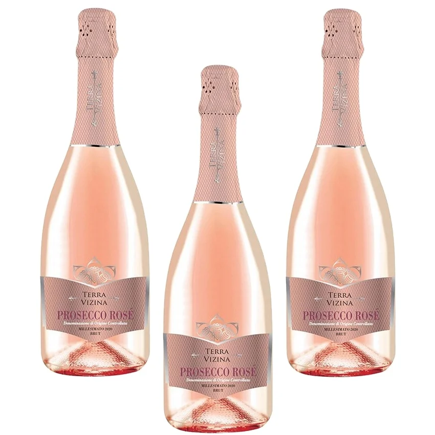 Fine Italian Wine Doc Rose Millesimato 750 ml glass fancy bottle - Sparkling Wine Vino Rosso Wine