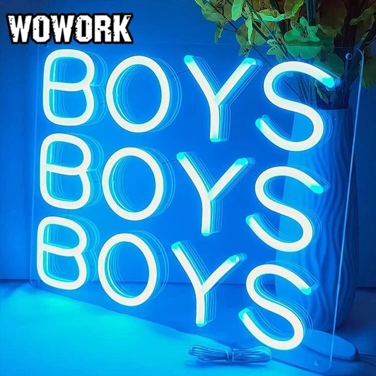 2025 WOWORK no MOQ оптовая продажа украшение для вечеринки неоновая вывеска мальчиков или девочек светит письмо посвященное раскрытию пола