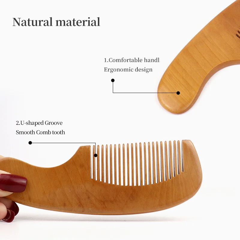 Private Label Bamboo Mini Hair Brush Detangling Wooden Kids Baby Hair Brush Set