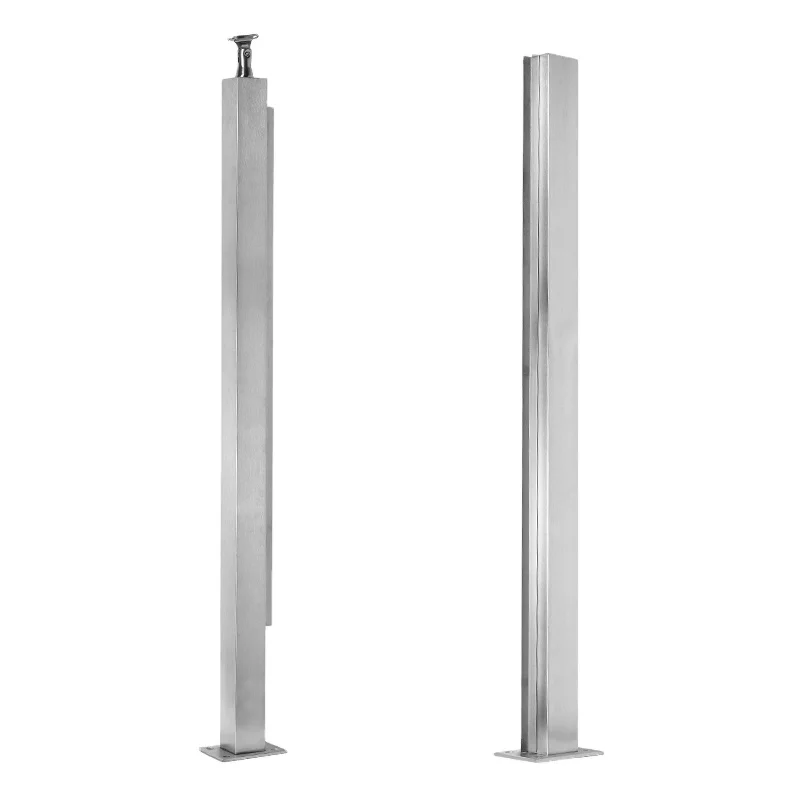 Custom 304 stainless steel staircase, shopping mall railing, indoor insulating glass column handrail