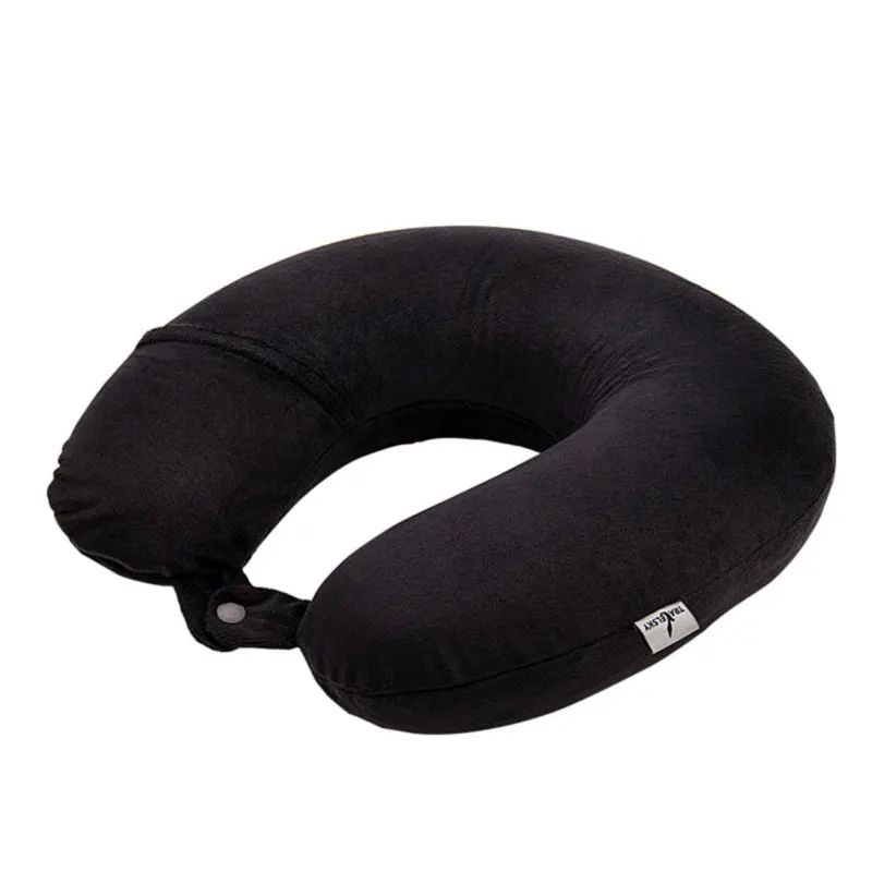 Adult Cozy Soft Velvet Fabric Hygroscopic 100% Pure Memory Foam Neck Pillow