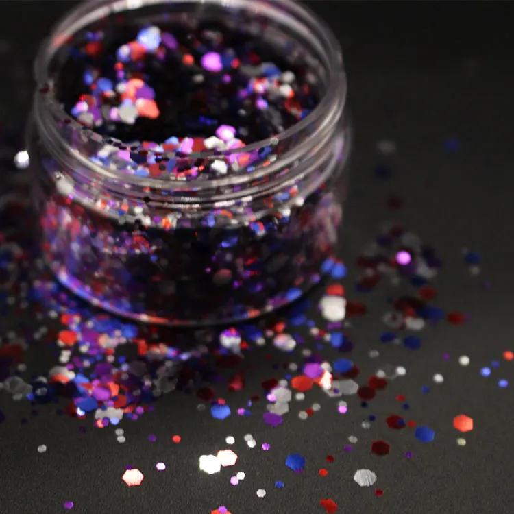 Wholesale Solvent Resistance Holographic Orange Black Mix Color Halloween Glitter in Bulk