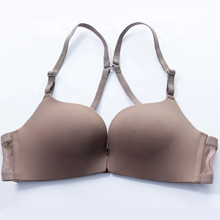 1955 Girls Ultra Thin Front Open Brassiere Front Closure Seamless Wire Free Push Up Bras