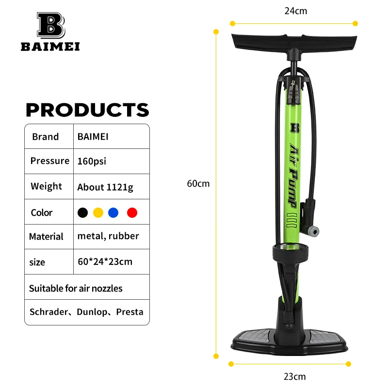 2023 New Manual Air Pump for Mountain Bikes for Cycle Bicycle Pump