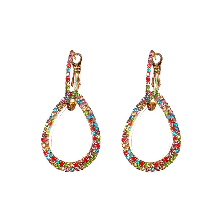 Jewelry 925 silver needle fashion exaggerated geometric Diamond Earrings Korean style new color earrings for