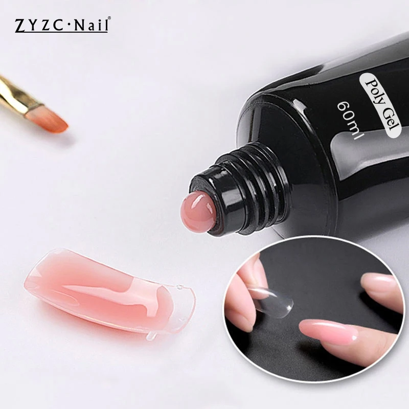 hard poly nail extensions glue wholesale natural colors clear acrylic uv lamp