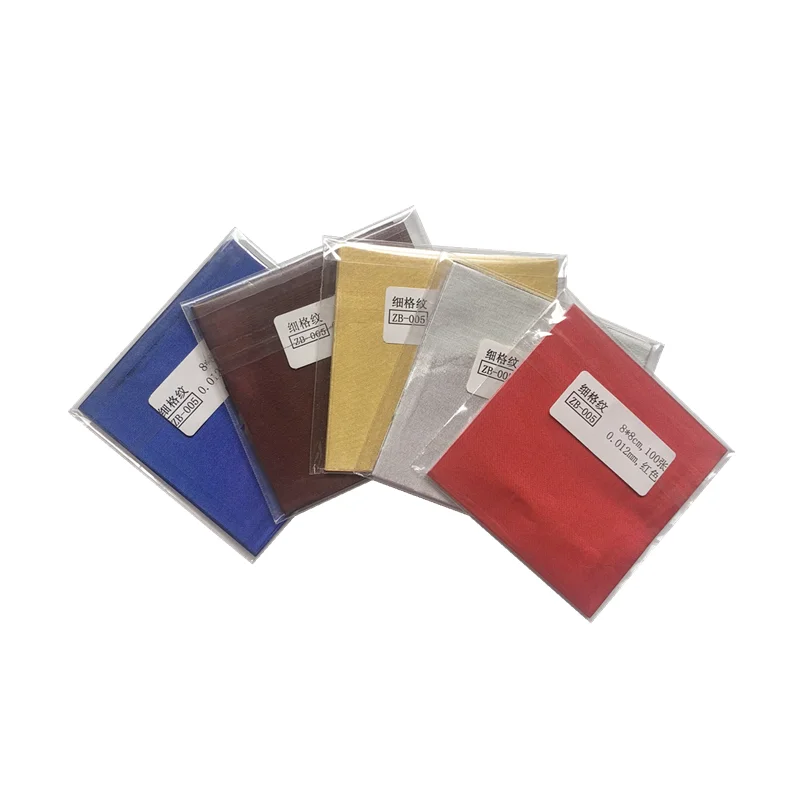 Food grade 12*12 cm Embossed 1 8011 embossing aluminum foil wrapper for chocolate