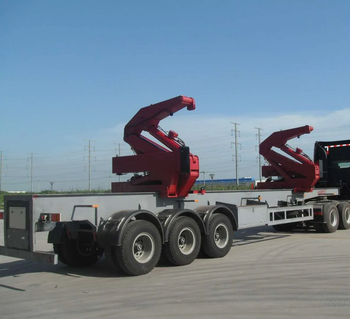 SELF  LOADING & UNLOADING  20ft/40ft container side loader trailer