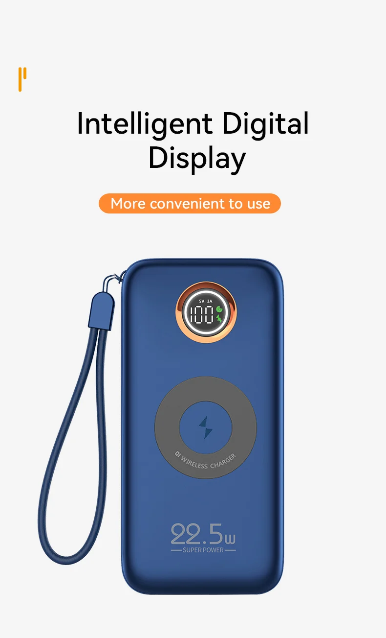 Multifunction 7-in-1 Power Bank 20000mAh External Battery Wireless Charge 18W 20W 22.5W PD Fast Charging Power Bank