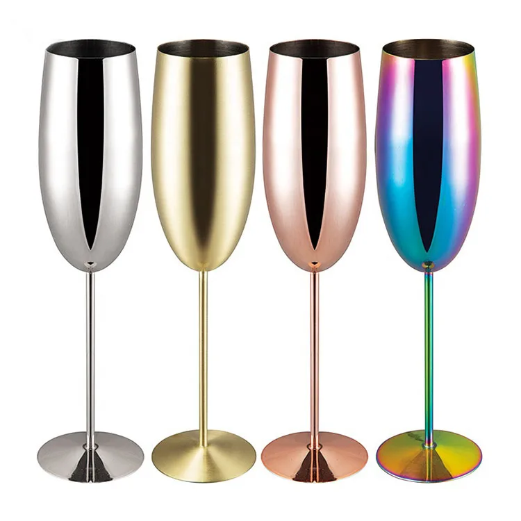 Disposable Luxury Wine Glass with Logo Champagne Stainless steel Hot Sale  240ml Wine Glass Cup Western Creative Europe
