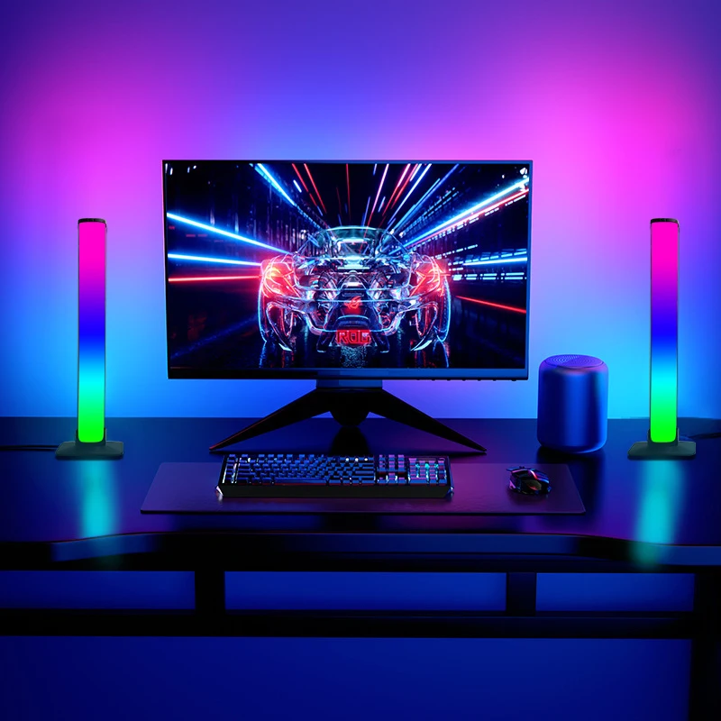 Voice Activated USB Rechargeable RGB Music Levels Lights  RGB Colorful Sound Control Music LED Pickup Rhythm Light Bar