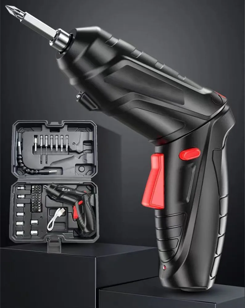 Portable 4.2V Mini cheap cordless electric screwdriver set manual 47pcs Electric screwdriver
