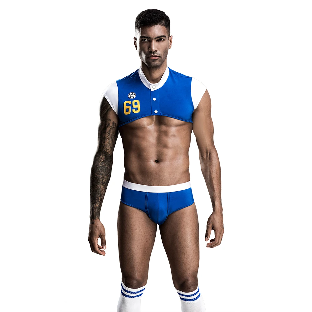 
Wholesale Men Football Player Tops And Panties Lingerie Fashion Sexy Adult Cosplay Costume 