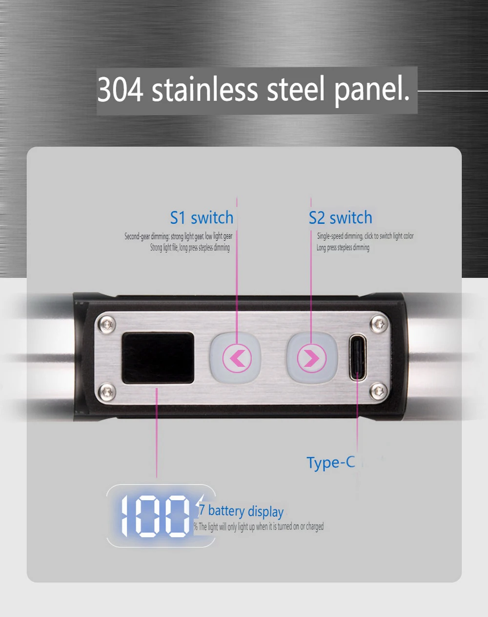 4LED LCD Screen Display USB Rechargeable Gemstone Tester UV Blacklight Flashlight