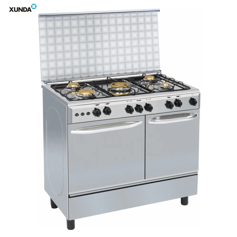 Xunda Popular Commercial Kitchen Appliance 48 Inch 5 Burner Gas Range Cooker With Double Oven