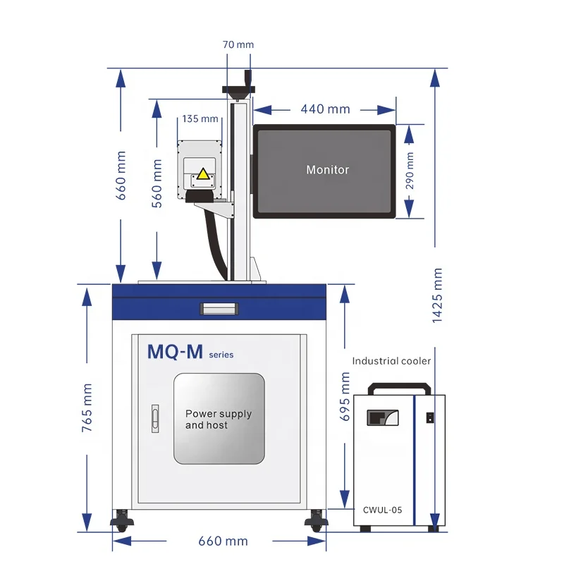 MQ-M DXT laser / Maiman 3w/5w/8w/10w/15w/ 20w UV marking machine