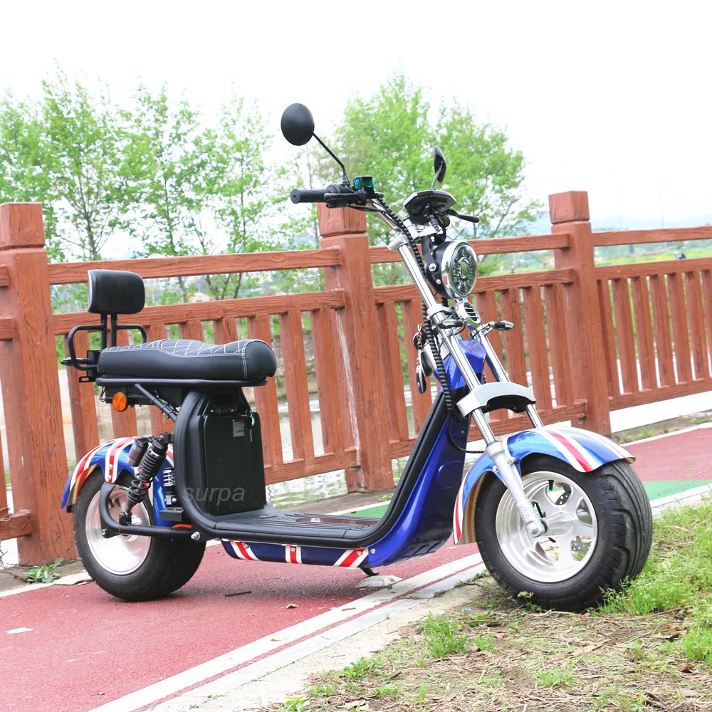 1500w 2000w 60V lithium battery 25km/h 45km/h fat tire citycoco eec big seat all electric scooter price