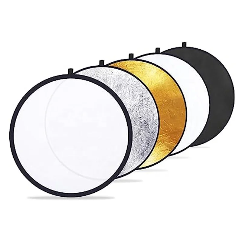 60cm Live Stream Photo Camera Light Foldable 5 in 1 Reflector Panel Indoor Studio Shooting Light Reflector Photography Reflector
