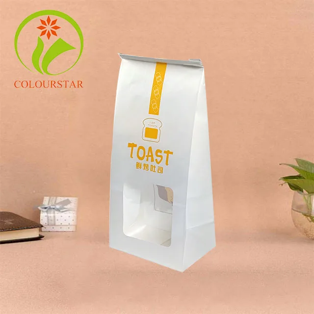 Жестяной галстук с логотипом на заказ хлебобулочные продукты принтом белые крафтовые пакеты для упаковки хлеба прозрачным