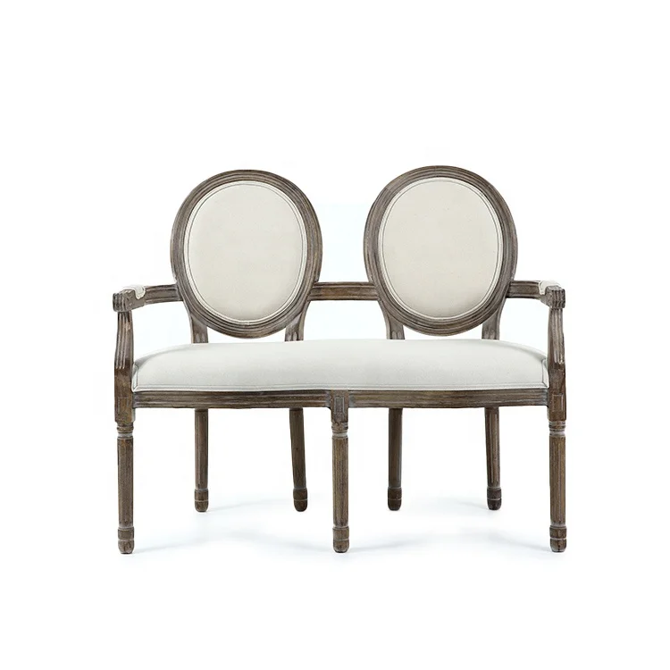 Classic Design Durable Elegant Solid Seat Wood Garden Sofa White Chairs With Arm