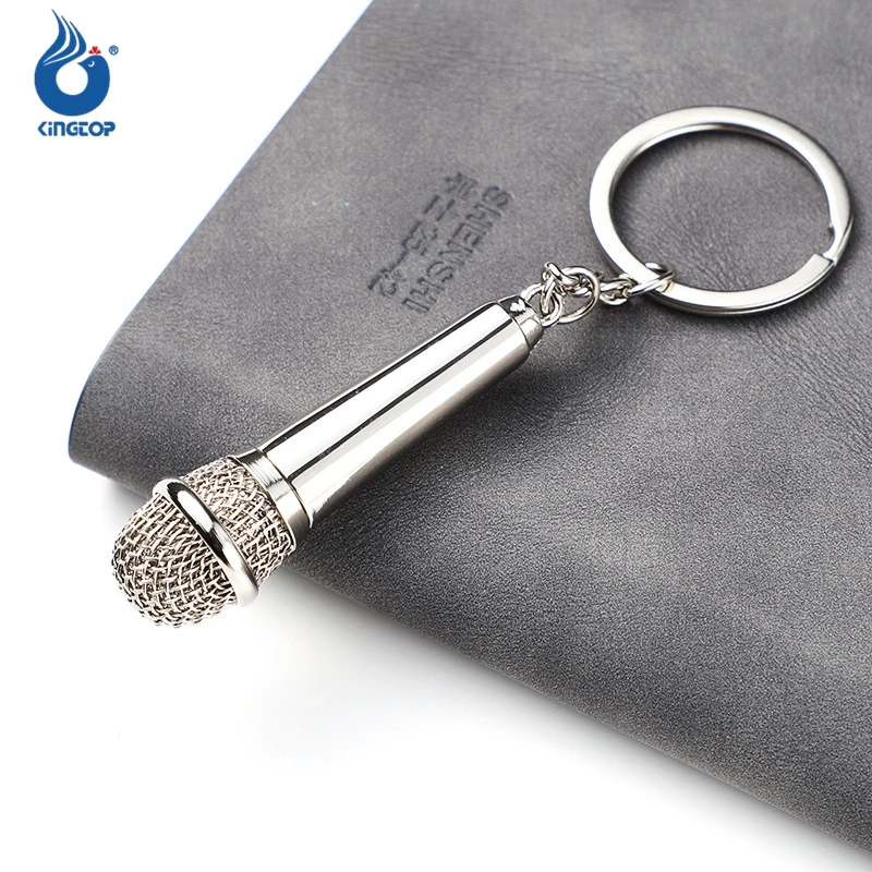 New Metal Keychain Creative Music Gifts Key Chain Key Ring Microphone Keychain Creative Fashion Key Chain