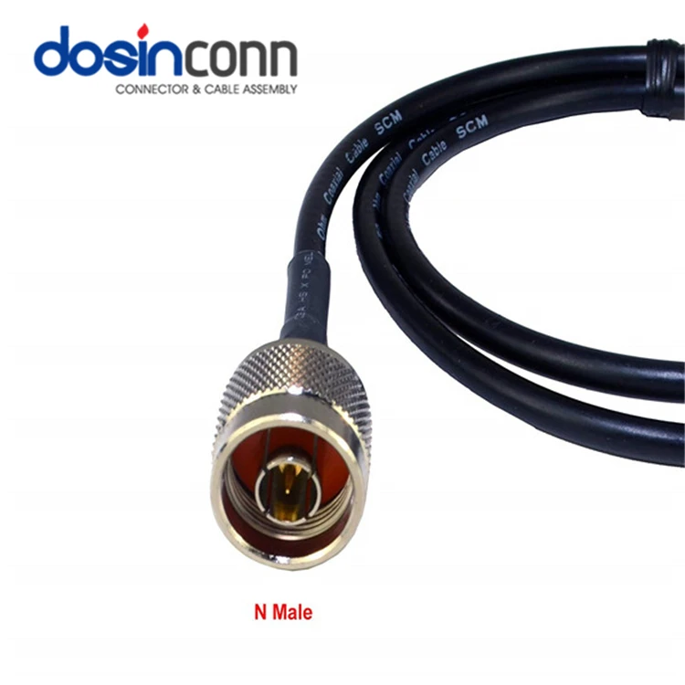 Male Straight Right Angle LMR195 Assembly 1m for 3g 4g Lte Rf Radio Type N to SMA RF Coaxial Extension Cable RG400